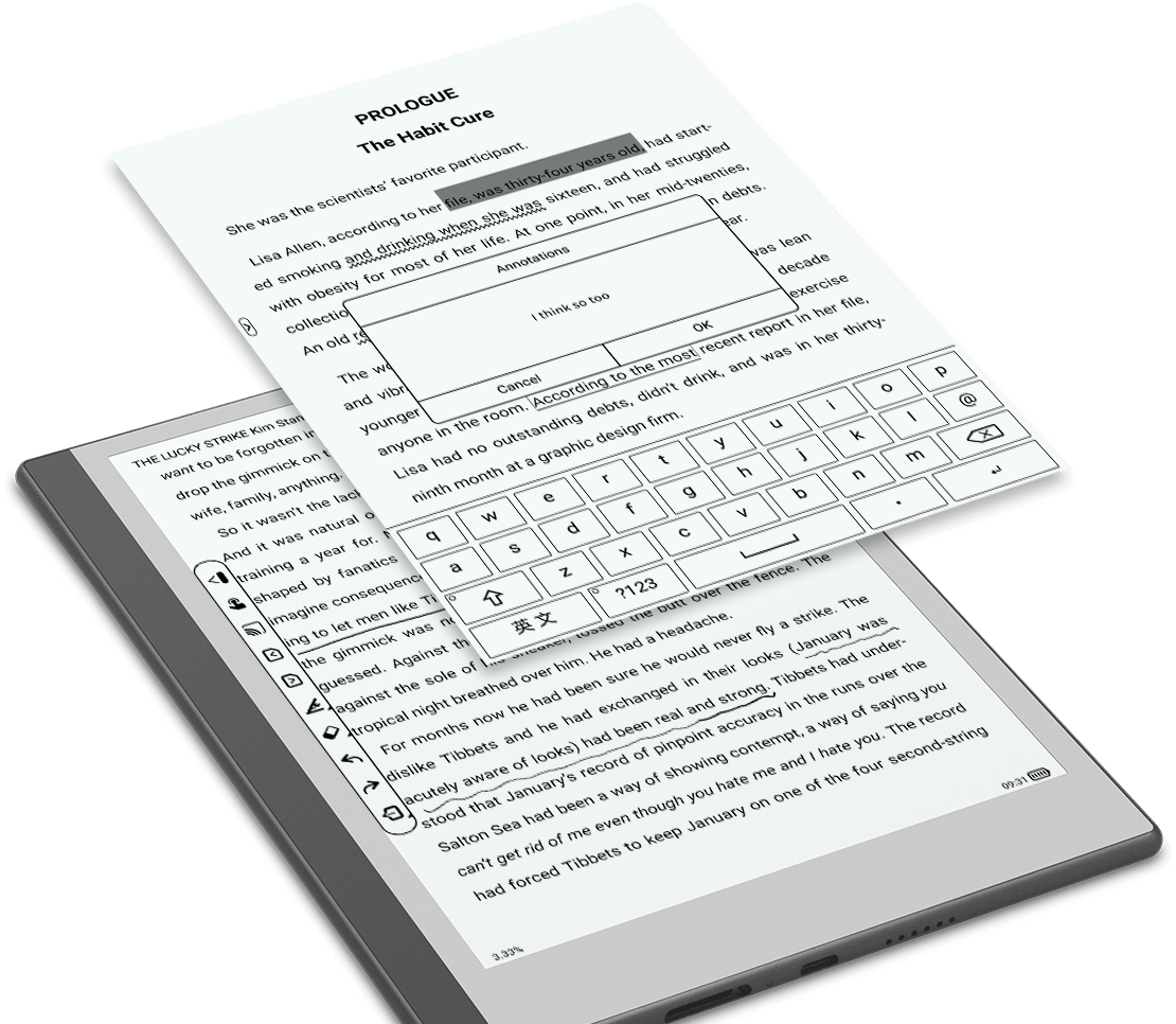 e ink note taking tablet