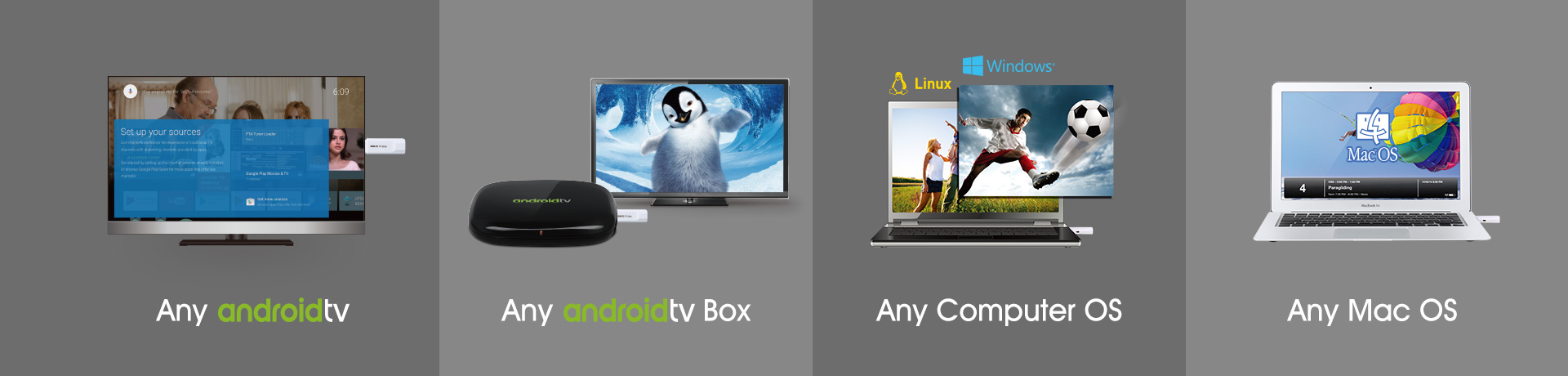 Live TV on Windows/Linux/Mac PC and AndroidTV OS Device