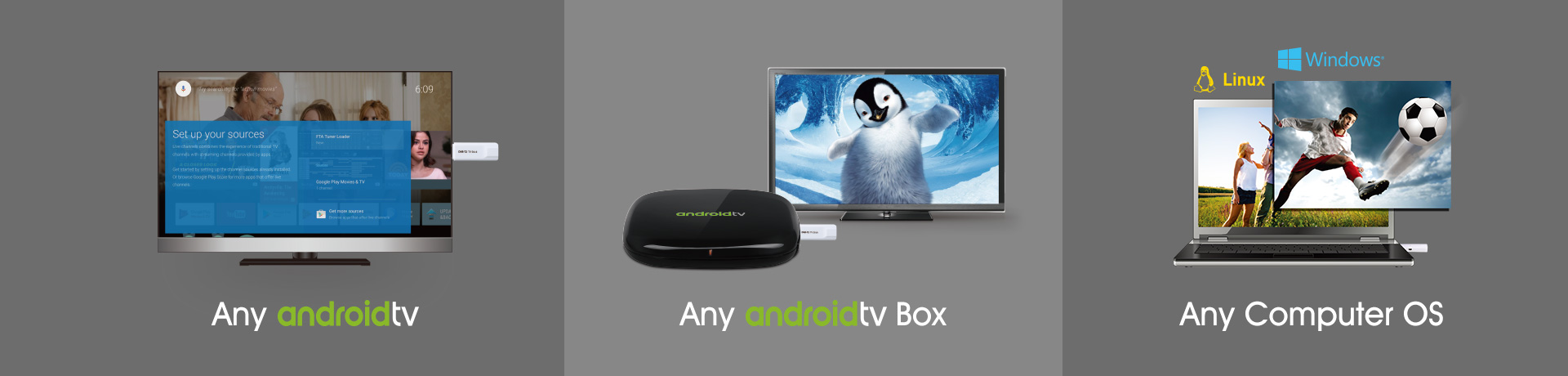 Live TV on Windows/Linux PC and AndroidTV OS Device